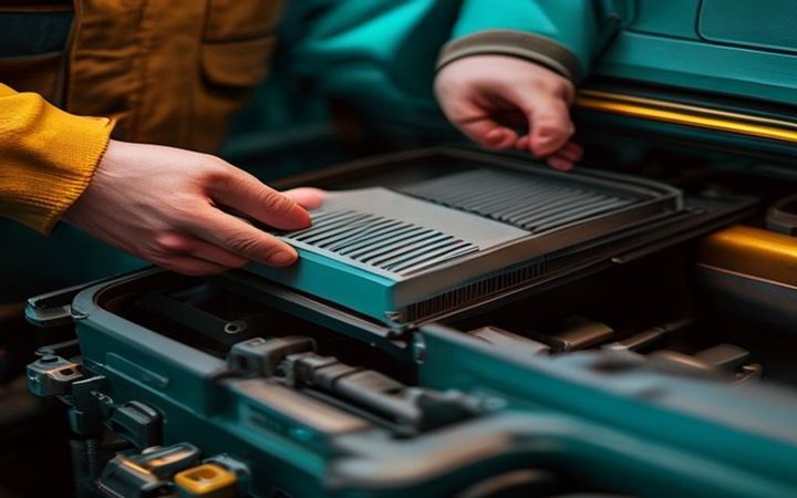 Reinstalling the dried, NanoEFX-treated air filter